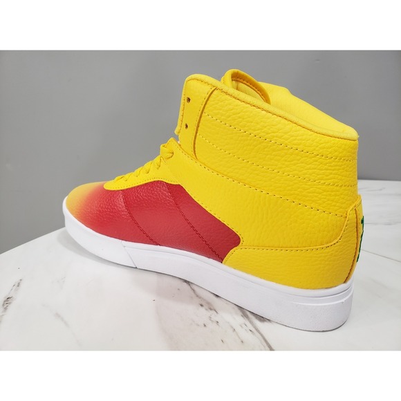 RARE FILA Impress LL Fade Men's Size‎ 8.5 High Top Sneaker Yellow Red Shoes Mid - Picture 5 of 9